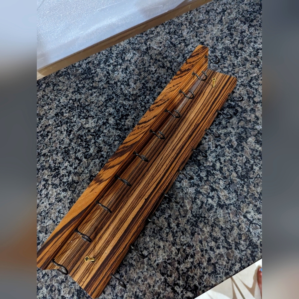 Zebra wood necklace holder